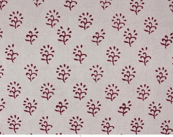 Block print pure linen 58" Wide, Indian Fabric, floral fabric, Linen by yard, upholstery handloom pillow covers - Shivri