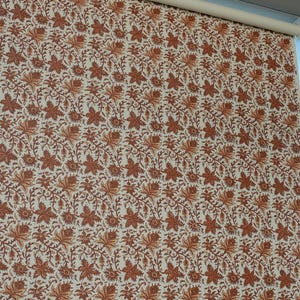 Roller Shades | Rust Floral Modern Design for Bathroom Windows | Polyester Fabric Eco Blackout