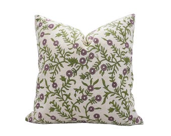 Block Print Decorative Cushion Cover Indian Art Pillow Boho Floral Block Print Pillow Cover Sofa Pillow Cover - FAB-SEHJAN