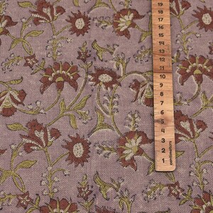 Linen Block Print Fabric 58 Inch Width Heavy Weight Linen Natural Base Color Curtains and Drapes Upholstery Art Pillow Covers Tablecloths and Runners Bedding Tote Bag Lampshades Napkins by Fabritual