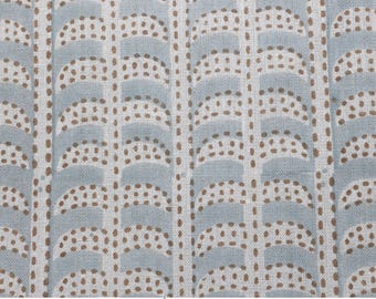 Floral Block Print Thick Linen Fabric 58" Wide | Pure Linen Upholstery Fabric for Couch Covers, Cushions & Home Decor Striped Print - GARUD