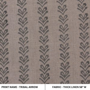 Handblokdruk dik linnen 58" breed, linnen stof, handbloklinnen voor decoratieve kussens en kussens, linnen servetten - PIJL TRIBAL