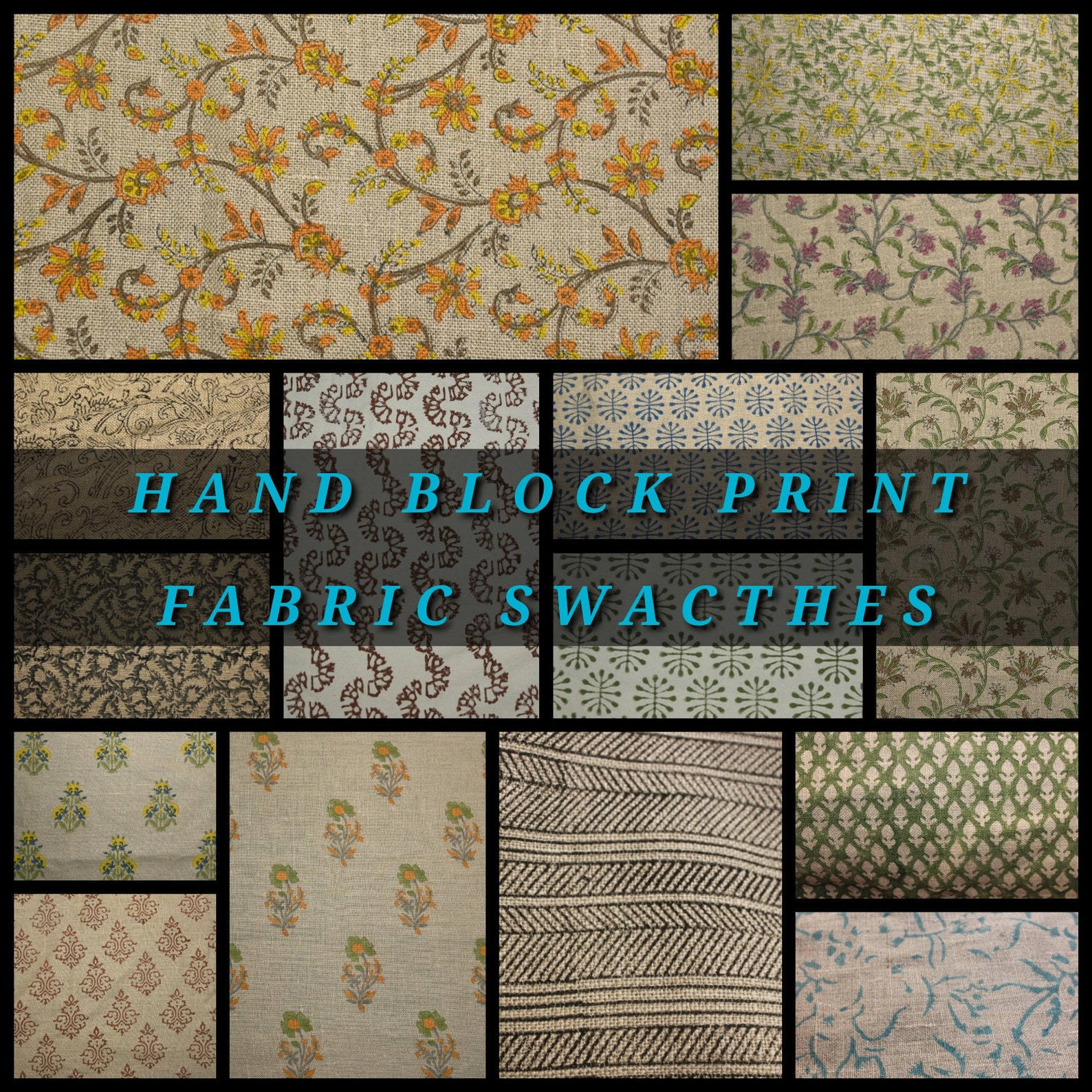 Block Print Samples Samples Swatches Block Print Swatches Etsy