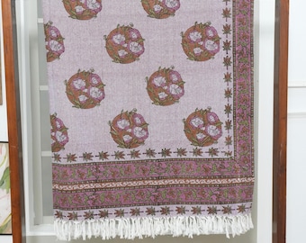 Woven Throw Blanket – Vintage Farmhouse Style, Floral Pattern, Living Room Decor | Also Ideal for Bed Sheets, Quilts