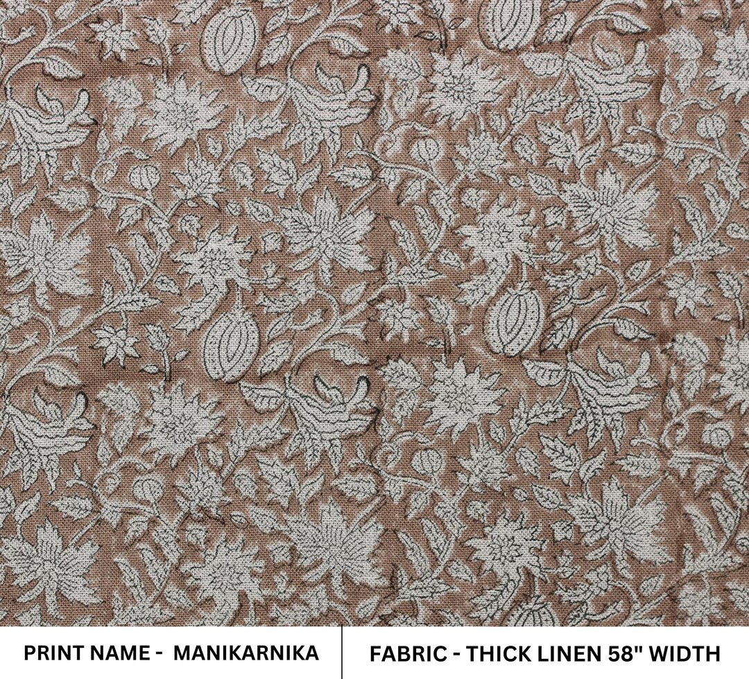 Handmade　Online　Etsy　in　Linen　Buy　Thick　Block　Indian　58　India　Wide　Print
