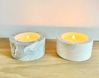 Marble tealight holder - tea light candle holder - candle holder - jesmonite tea-light holder - tea light gift - ceramic - home gift - decor