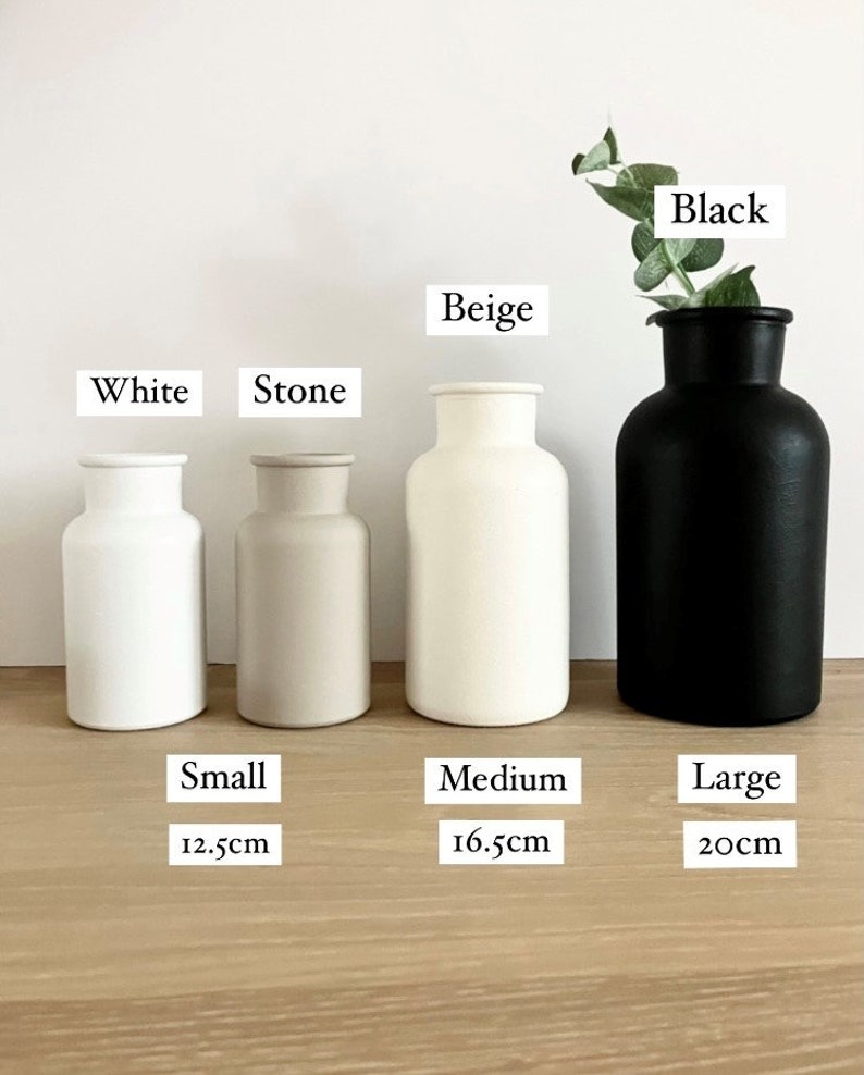 Bottle neck hand painted vase matte vase ceramic effect minimalist modern decorative vase boho Scandinavian decor home decor image 10