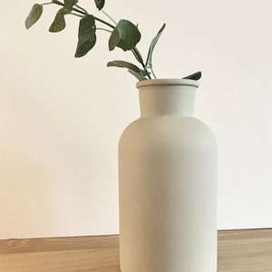 Bottle neck hand painted vase matte vase ceramic effect minimalist modern decorative vase boho Scandinavian decor home decor image 6