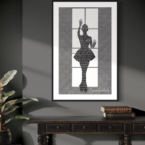 Gift for Ballerina Dancer Word Art Print Digital Download Empowering Decor for Dance Lovers and Teachers Black and White Inspiring Wall Art