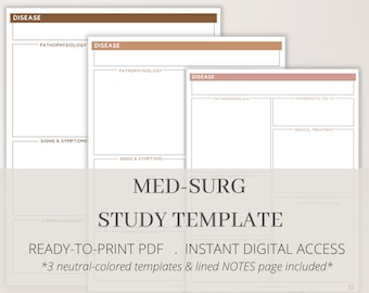 Modello di studio Med Surg, Med Surg, Modello di fisiopatologia, Infermieristica medica chirurgica, Modello di processo della malattia, Colore neutro