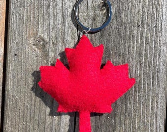 Maple Leaf Felt Keychain