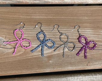 Beaded Bow Earrings