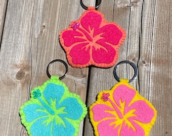 Felt Hibiscus Keychain