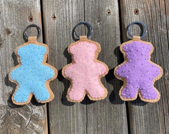 Felt Bear Cookie Keychain
