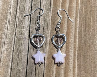Celestial Pink Star Earrings