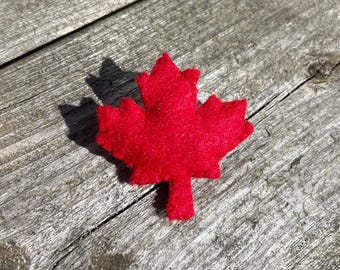 Handmade Maple Leaf Felt Brooch Pin