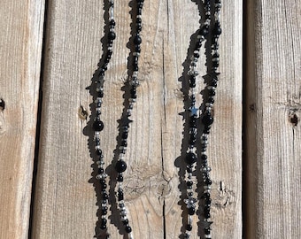 Handmade Black Beaded Necklace