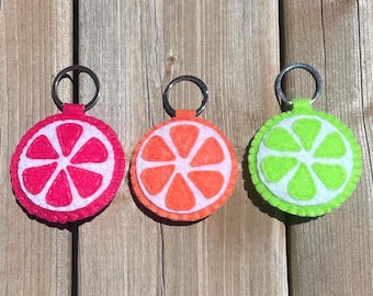 Felt Citrus Fruit Keychains