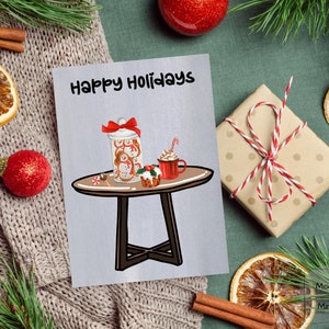 Carte de voeux imprimable de joyeuses fêtes, carte pliable de téléchargement instantané PDF 5x7 pouces. Carte de voeux de Noël 2022. Moderne, minimaliste et simple.
