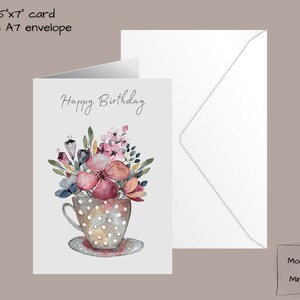 Printable Birthday Card, Instant Download PDF 5x7 Inch Card. Modern ...