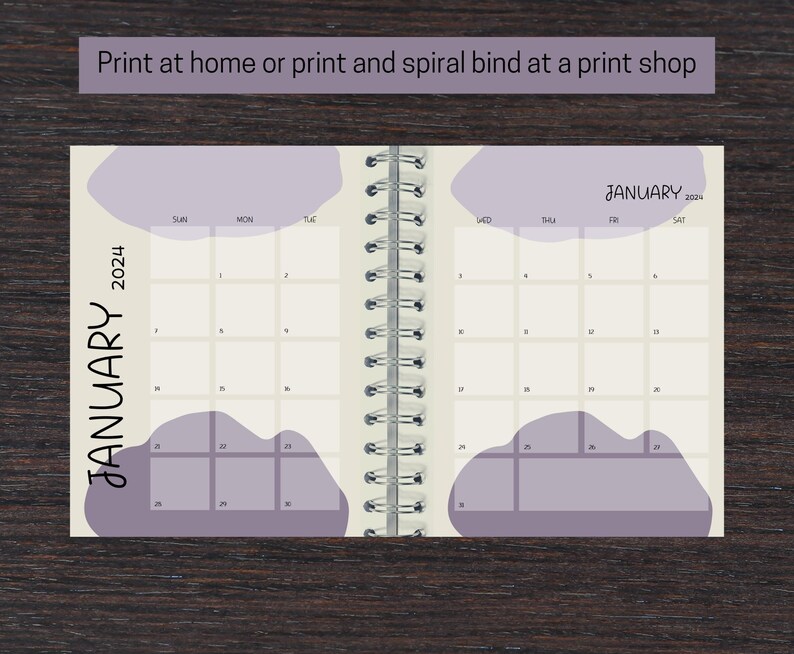 2024 Printable Calendar, Vertical Monthly Calendar 2024 Year at a