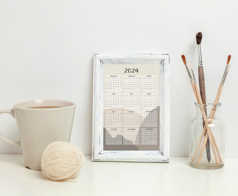 2024 Printable Calendar, Vertical Monthly Calendar 2024 Year at a