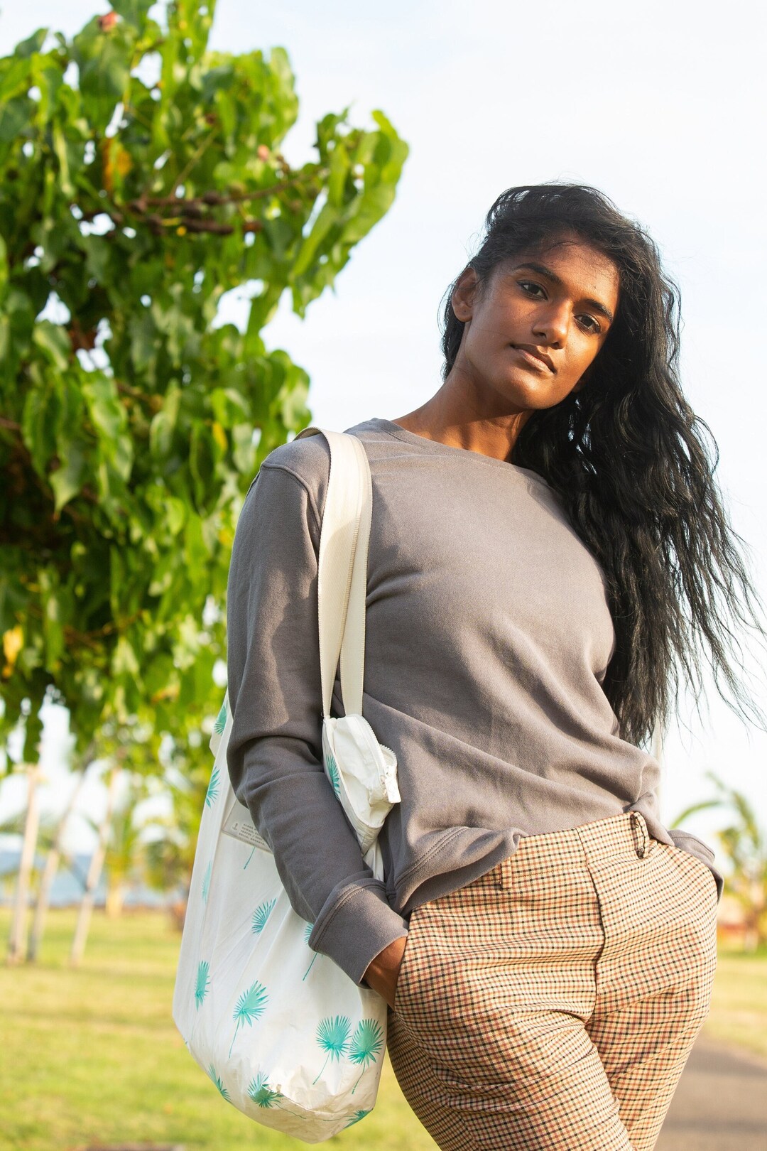 Solana Hemp crop-top sweatshirt