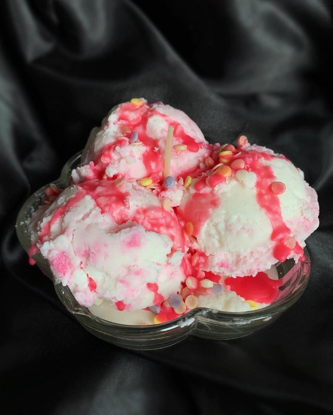 Ice Cream Sundae CANDLE Raspberry Ripple Etsy
