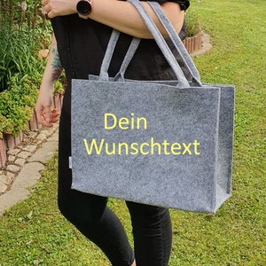 Filztasche mit Wunschtext Filzshopper Geschenk zum Geburtstag, Jahrestag oder einfach so