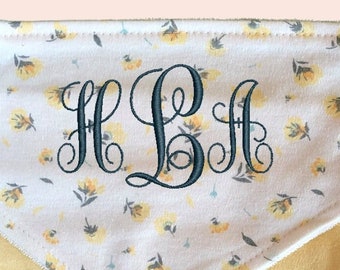 Embroidered Baby Toddler Bib & Bow Set Gift for Baby Shower