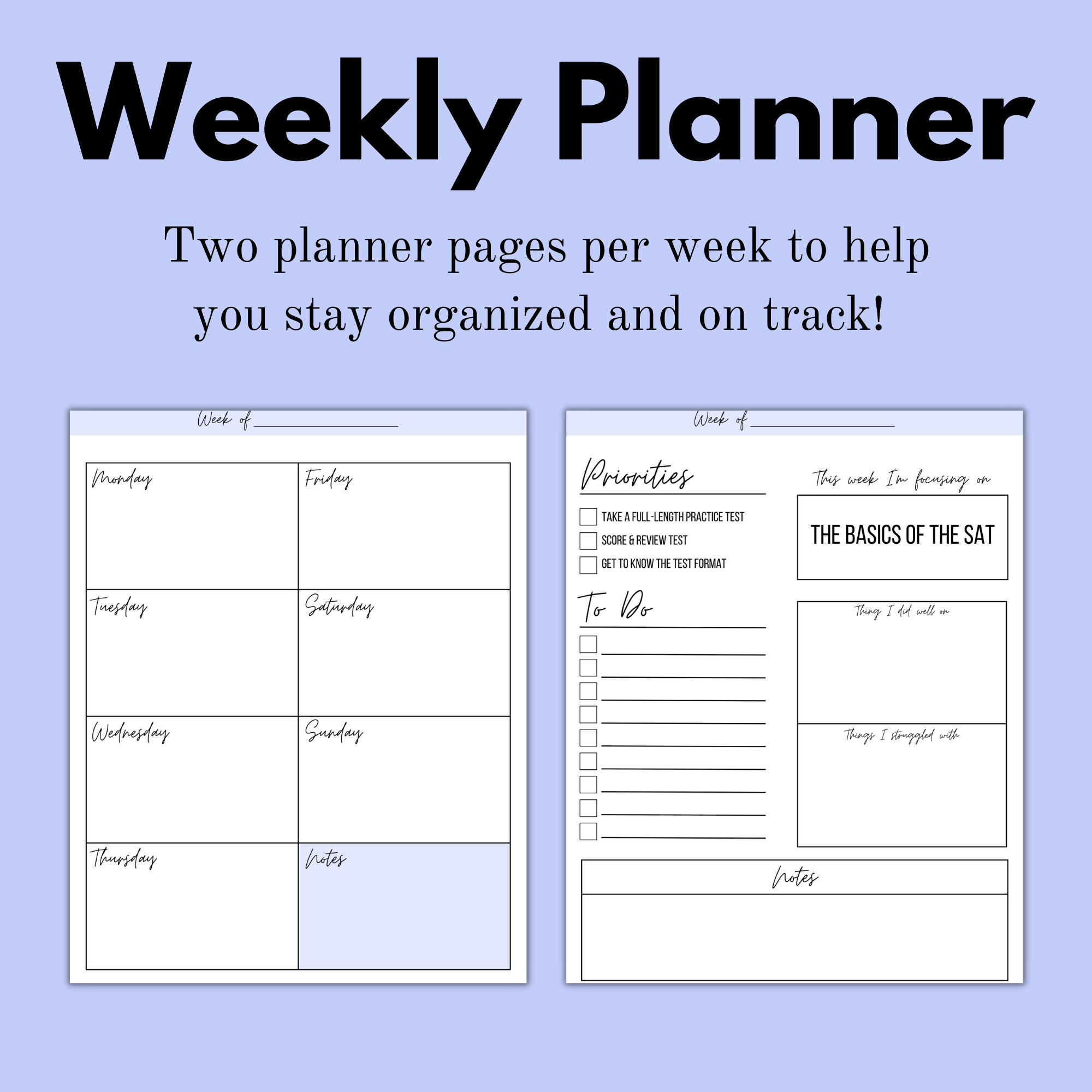 2024 Student 1 Month SAT Prep Study Plan | Printable SAT Study Planner ...