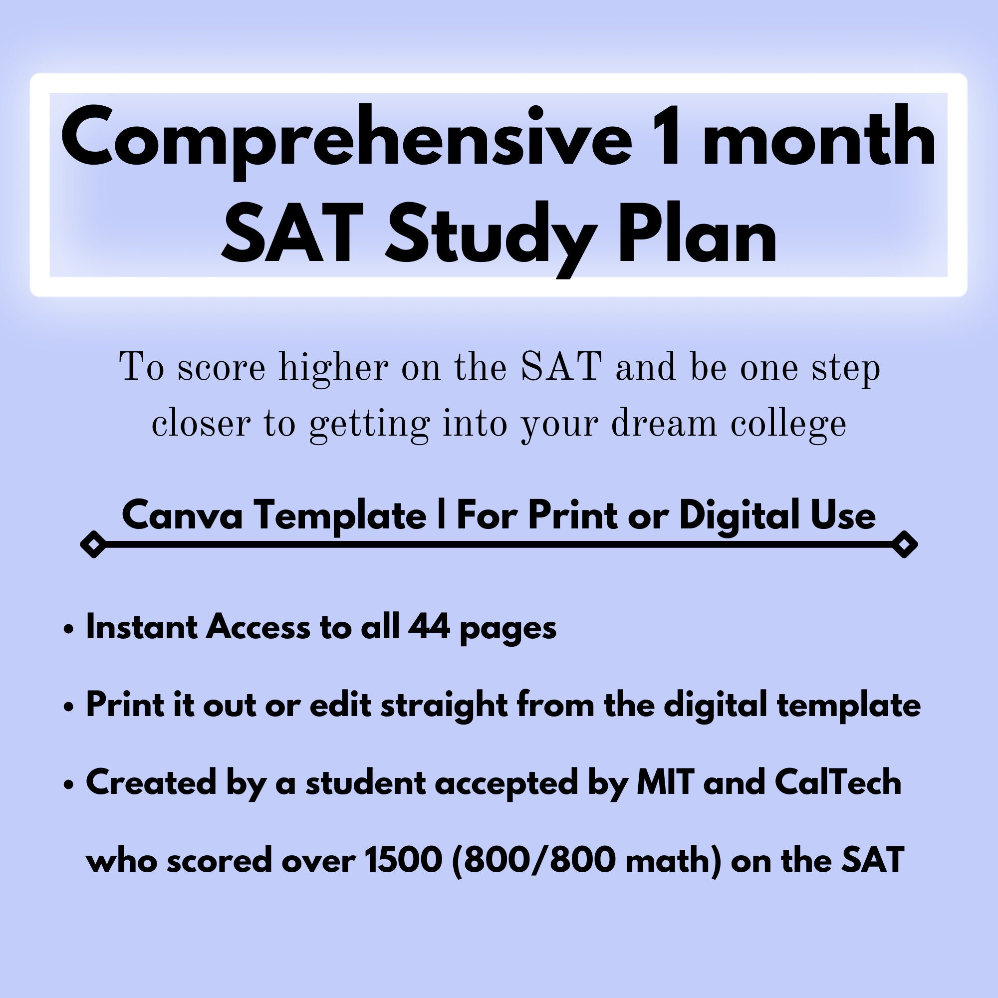 The 1-1-1 Study Plan 