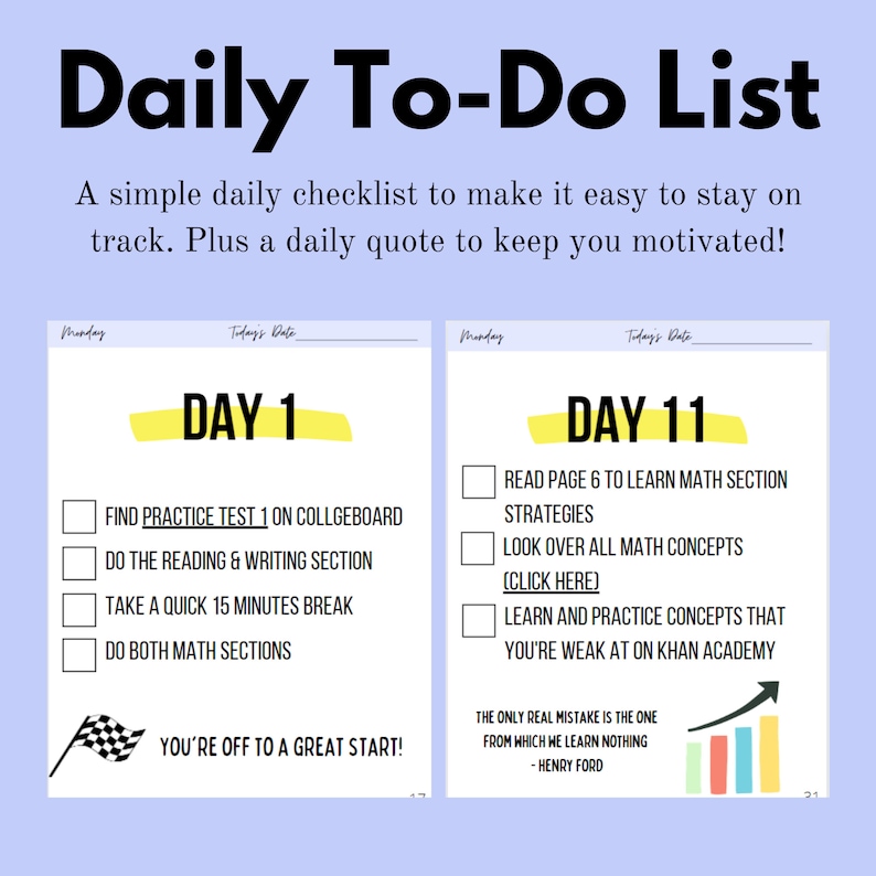 2022 Student 6 Weeks SAT Prep Study Plan Printable SAT Study Planner ...