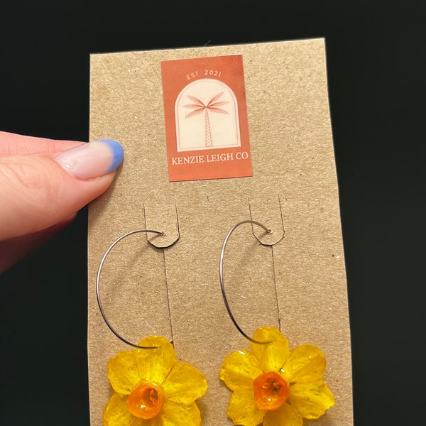 Daffodil Hoop Earrings