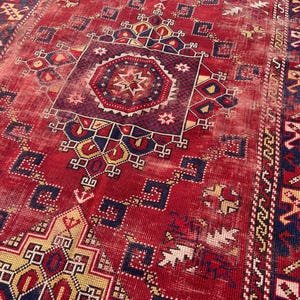 Antiker Teppich Vintage türkischer Teppich - 150x200 cm alter Teppich - Handgeknüpfter alter Teppich - Anatolischer Teppich Bild 17