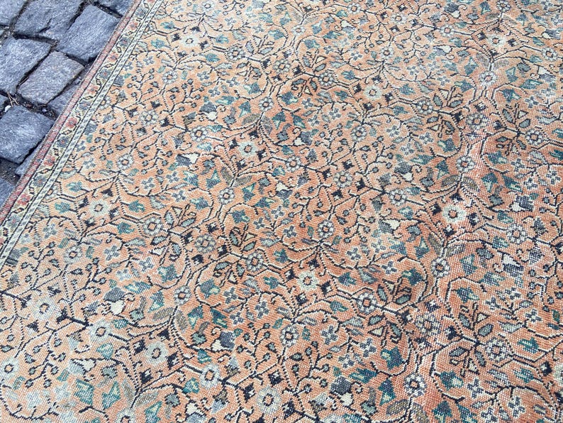 Persian Rug Area rug - Large Rug 5.2x9.1 Ft Rug - Vintage Persian Turkish Rug Floral Rug – Hand Woven Wool Rug Oriental Persian Rugs image 11