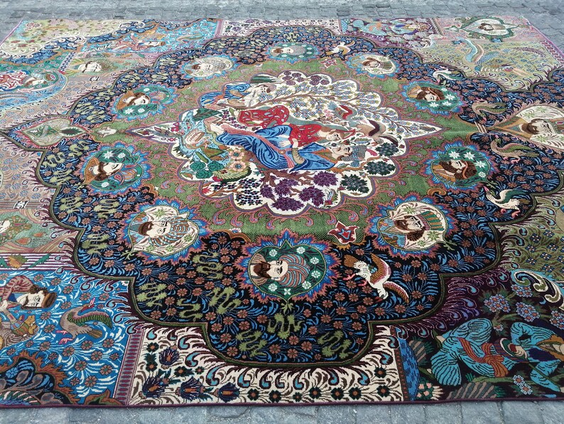 Colorful Persion Rug Persian Rug Gorgeous, Persian Rug, 9.6x12.4 Feet Rug , Tribe Rug ...