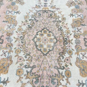 Turkish Rug Oushak Rug - Vintage Rug 3.6x6.9 Ft Rug Knotted Rug Runner Rug - Antique Rug - Oriental Hand Woven Wool Rug Area Old Rug image 1