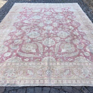 Persian Rug, Vintage Rug Area rug, Large Rug , 9.7x12.9 Feet Rug, Persian Pink Rug, Turkish Rug Floor Rug, Persian Hand Woven Rug, Wool rug,