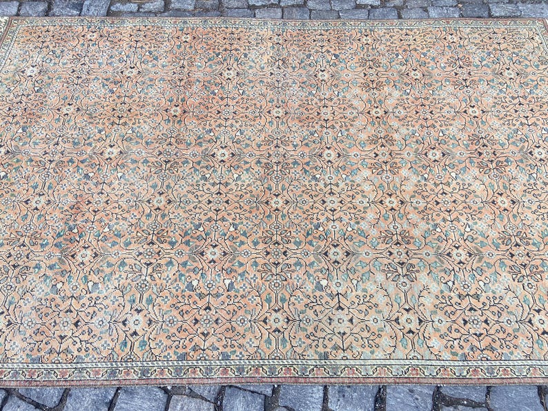 Persian Rug Area rug - Large Rug 5.2x9.1 Ft Rug - Vintage Persian Turkish Rug Floral Rug – Hand Woven Wool Rug Oriental Persian Rugs image 4