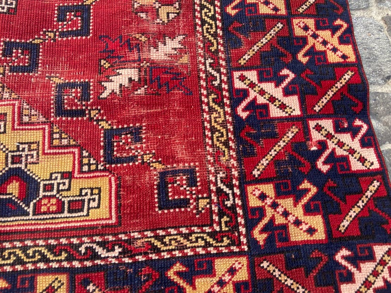 Antiker Teppich Vintage türkischer Teppich - 150x200 cm alter Teppich - Handgeknüpfter alter Teppich - Anatolischer Teppich Bild 16