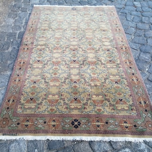 Persian Rug, Area Rug, Persian Vintage Rug, 3.6x6.1 Feet Rug, Runner rug, Antique rug, Oushak Oriental rug, Persian Turkish Rug,