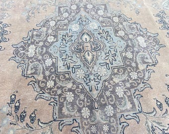 Persian Rug Turkish Rug - Area Rug - Large Rug - Vintage Persian Rug - Antique Rug - Wool Rug - Hand Knotted Rug - Old Rug 7.2x10.6 Ft Rug