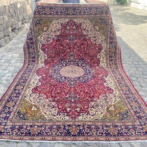 Persian Rug, Large Rug, Vintage Antique Rug, 6.7 x 9.6 Feet Rug, Turkish Rug, Living Room Rug, Aesthetic Rug Oushak Rugs, Wool Rug,