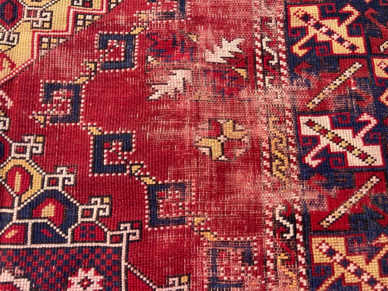 Antiker Teppich Vintage türkischer Teppich - 150x200 cm alter Teppich - Handgeknüpfter alter Teppich - Anatolischer Teppich Bild 12