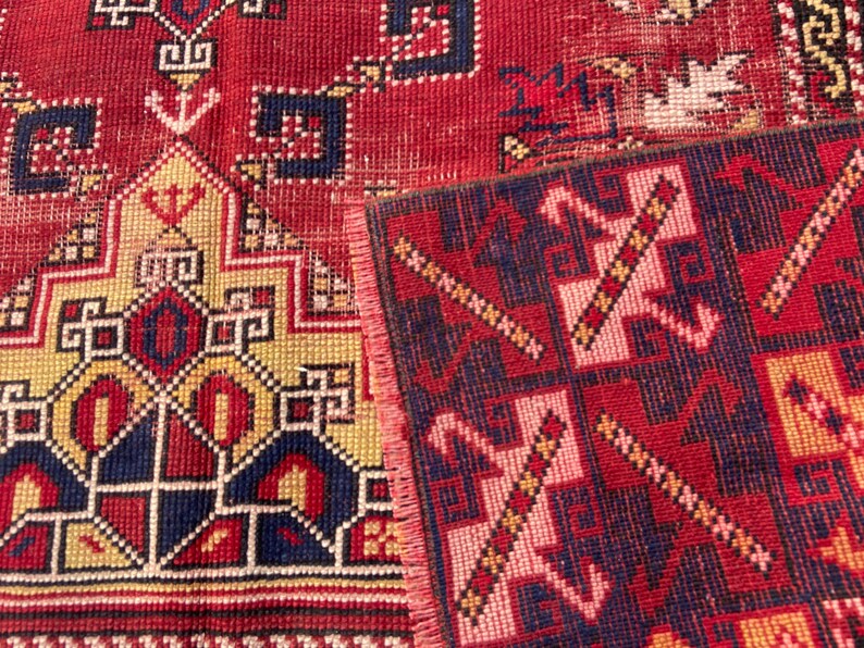 Antiker Teppich Vintage türkischer Teppich - 150x200 cm alter Teppich - Handgeknüpfter alter Teppich - Anatolischer Teppich Bild 18
