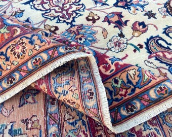 Persian Rug, Vintage Large Rug, Antique Rug, Hand Knotted Rug, 9.5x12.6 Feet Rug, Turkish Rug, Oushak Rug, Oriental Rug, Rug For Living Room