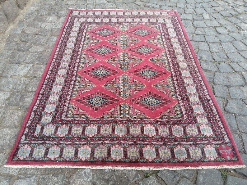 Persian Rug Afghan Hand Made Rug, Vintage Rug, Persian Area Rug