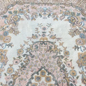 Turkish Rug Oushak Rug - Vintage Rug 3.6x6.9 Ft Rug Knotted Rug Runner Rug - Antique Rug - Oriental Hand Woven Wool Rug Area Old Rug image 9