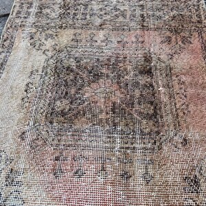 2.9x12.6 Ft Rug Turkish rug Vintage Rug Persiani Rug Runner rug - Aged antique Hallway Rug - Neutral Turkish rug Old Wool Rug Knotted rug image 14